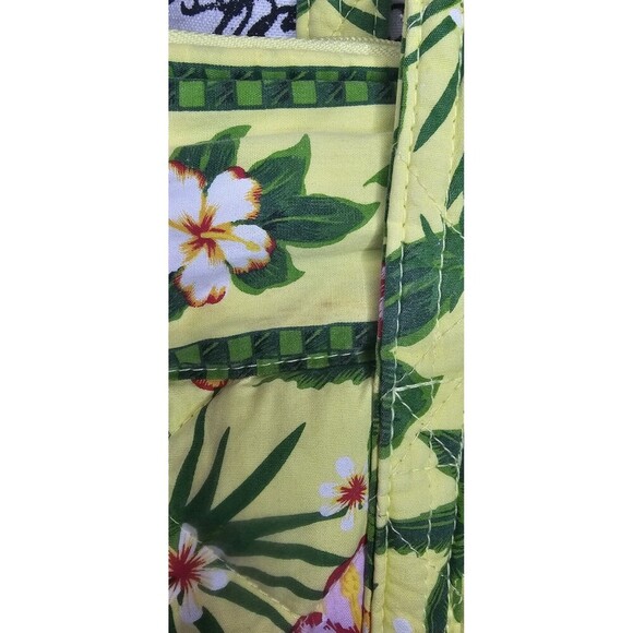 Americana By Sharif Tote Bag Quilted Yellow Pink Green Floral Shoulder Bag - Picture 6 of 16